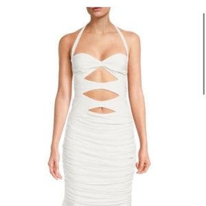 NORMA KAMALI Peekaboo Ruched Cut Out Fishtail Gown